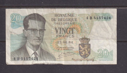 BELGIUM - 1964 20 Francs Circulated Banknote As Scans - Autres & Non Classés