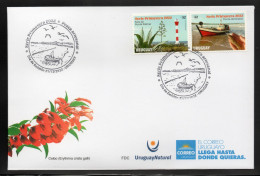 URUGUAY 2022 (Fishing, Ship, Boat, Lighthouses, Animal, Prawn, Penaeus Paulensis, Birds, Aloe, Succulent Plants) - 1 FDC - Meeuwen