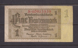 GERMANY - 1937 1 RentenMark Circulated Banknote As Scans - Other & Unclassified