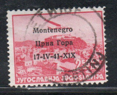 MONTENEGRO 1941 POSTA AEREA AIR MAIL SOPRASTAMPATO OVERPRINTED  2.50d USATO USED OBLITERE' - Montenegro