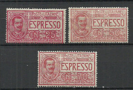 ITALY Italia 1903 & 1920 & 1925 Michel 85 & 132 & 228 * Eilmarken Expres Espresso - Express Mail