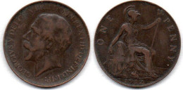 MA 26757 / Grande Bretagne - Great Britain 1 Penny 1912 H TB+ - D. 1 Penny