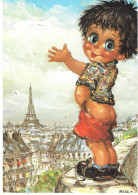 CP ILLUSTRATION MICHEL THOMAS. PIPI PANORAMA. GAMINS. TOUR EIFFEL. - Thomas