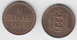 Guernsey Coin 1 Double 1902 Condition Very Fine - Guernsey