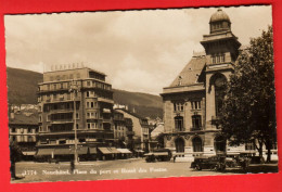 ZXD-29  Neuchâtel Place Du Port Et Hotel Des Postes. Oldtimers. Circ. 1938  Sartori 1774 - Neuchâtel