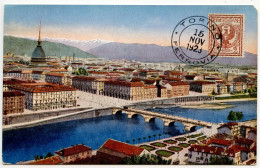 Italy 1923 Postcard Torino (Turin) - Panorama; Scott 77 - 2c. Coat Of Arms - Viste Panoramiche, Panorama