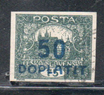 CZECH CECA CZECHOSLOVAKIA CESKA CECOSLOVACCHIA 1922 POSTAGE DUE HRADCANY AT PRAGUE DOPLATIT SURCHARGE 50 On 75h USED - Postage Due