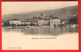ZXD-32 Neuchâtel Port Et Hôtel Des Postes.  Chiffelle   NC Dos Simple  - Neuchâtel