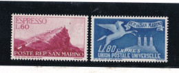 1950 San Marino Saint Marin ESPRESSO N°21-22 Serie Di 2 Valori MNH** Express - Express Letter Stamps