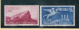 1950 San Marino Saint Marin ESPRESSO N°21-22 Serie Di 2 Valori MNH** Express - Express Letter Stamps