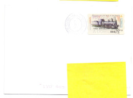 Spain ATM Locomotora 141-2040 Norta Train 2001 0865 Barcelona On Letter To Belgium - Timbres De Distributeurs [ATM]