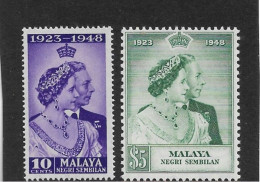 MALAYA - NEGRI SEMBILAN 1948 SILVER WEDDING SET UNMOUNTED MINT Cat £28+ - Negri Sembilan