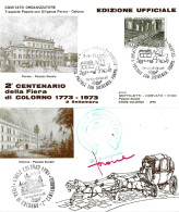 ITALIA ITALY - 1973 PARMA Trasporto Diligenza Postale Parma-Colorno E COLORNO 2^cent. Fiera Su Cartolina Doppia - 265 - Stage-Coaches