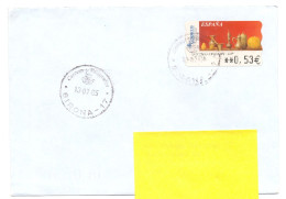 Spain ATM Red Life 2004 On Letter From Girona To Belgium - Timbres De Distributeurs [ATM]