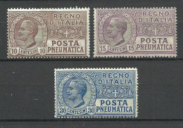 ITALY Italia 1913-1923 Michel 110 & 137 & 174 * Rohrpost Poste Pneumatica - Correo Neumático