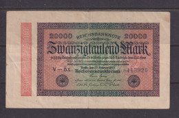 GERMANY - 1923 20000 Mark Circulated Banknote As Scans - 20.000 Mark