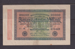GERMANY - 1923 20000 Mark Circulated Banknote As Scans - 20.000 Mark