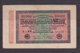 GERMANY - 1923 20000 Mark Circulated Banknote As Scans - 20.000 Mark