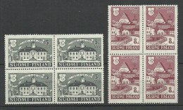 FINLAND FINNLAND 1946 Michel 331 - 332 As 4-Blocks MNH/MH (2 Upper Stamps Are MH/*, 2 Lower Stamps Are MNH/**) - Ungebraucht