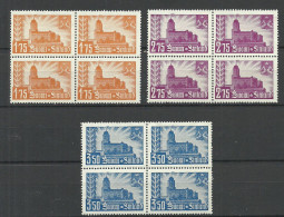 FINLAND FINNLAND 1941 Michel 239 - 241 As 4-Blocks MNH/MH (2 Upper Stamps Are MH/*, 2 Lower Stamps Are MNH/**) - Ungebraucht