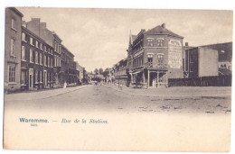 CP Waremme 7925 Rue De La Station A. Moureau Imprimeur Circulée Vers Anvers En 1903 - Waremme