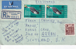 UGANDA 1965 REGISTERED COVER TO SCOTLAND. - Ouganda (...-1962)