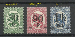 FINLAND FINNLAND 1921 Michel 107 & 109 - 110 */o - Other & Unclassified