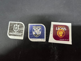 8-10-2023 (stamp) Australia -  3 Used Sport Team (scarce) Personalised Stamps - Usati