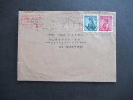 Österreich 1954 Trachten Nr.894 Und 915 MS Festwoche Wien Abs. Stempel Karl Nodes Edelholzdosen Wien - Briefe U. Dokumente