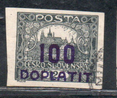 CZECH CECA CZECHOSLOVAKIA CESKA CECOSLOVACCHIA1923 1926 POSTAGE DUE HRADCANY AT PRAGUE DOPLATIT SURCHARGE 100on120h USED - Postage Due