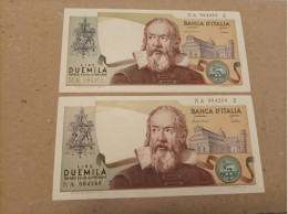 Pareja Correlativa De Italia De 2000 Liras, Año 1983, UNC - Da Identificare