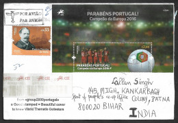 Portugal 2019 Football,Scoccer,Fontes Pereira De Melo, Engineer, Statesman, Registered Cover (*) Inde India - Storia Postale