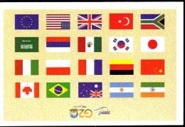 FLAGS OF G-20 MEMBER NATIONS- PPC WITH SPECIAL CANCELLATION- INDIA-2023- NMC-18 - Autres & Non Classés