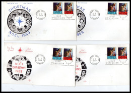 Mc.. FDC Canada 1969  Noel  (lot De 4) - 1961-1970