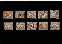 ITALIA REGNO ,"Segnatasse",30c. Arancio E Carminio ,10 Pezzi Usati ,ottima Qualita - Postage Due