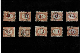 ITALIA REGNO ,"Segnatasse",40c. Arancio E Carminio ,10 Pezzi Usati ,ottima Qualita - Postage Due