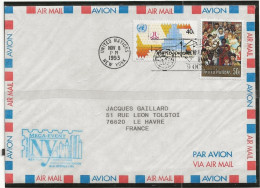 23-0976 United Nations Nation Unies New York 1993 Pour Le Havre Par Avion - Storia Postale