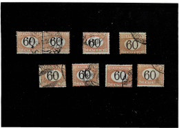 ITALIA REGNO ,"Segnatasse",60c. ,arancio E Bruno ,8 Pezzi Usati ,ottima Qualita - Postage Due