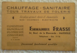 CARTE COMMERCIALE ANCIENNE 13 MARSEILLE CHAUFFAGE SANITAIRE E. FRASSE Bld De La Blancarde Publicité - Petits Métiers