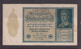 GERMANY - 1922 10000 Mark Circulated Banknote As Scans - 10000 Mark