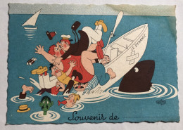 CPSM Illustrateur Dubout 1957 - Humour - Femme Forte Dans Une Barque - éditions Du Moulin - Dubout