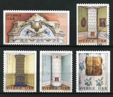 Réf 77 < -- SUEDE 2013 < Yvert N° 2942 à 2946 ** & Ø Used Cat 19.60 € -- > Poele Faience - Cheminées - Poeles Cheminées - Unused Stamps