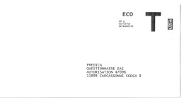 ENVELOPPE T " PREDICA QUESTIONNAIRE EAI " - Cards/T Return Covers