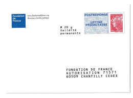 POSTREPONSE " FONDATION DE FRANCE " Neuf ( Repiquage Beaujard 20g 13P140 ) - PAP: Ristampa/Beaujard