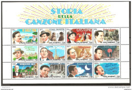 SAN MARINO - 1996 Foglietto CANZONE ITALIANA - Caruso, Petrolini, De Sica, Gigli, Villa, Rascel, Modugno... MNH** - Chanteurs