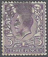 GREAT BRITAIN 1912 KGV 3d Dull Reddish Violet SG374 Used - Unused Stamps