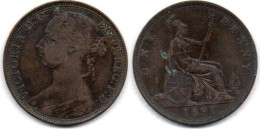 MA 26989  / Grande Bretagne - Great Britain 1 Penny 1891 TB+ - D. 1 Penny