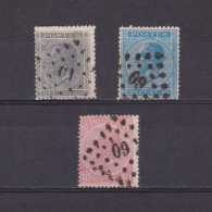 BELGIUM 1865, Sc #18-21, CV $24, Leopold I, Part Set, Used - 1865-1866 Profile Left