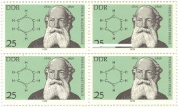 Friedrich August Kekulé Chemiker - Strukturtheorie Der Organischen Chemie - DDR Viererblock ** - Chemistry