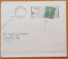 CANADA 1935, COVER USED TO USA, TORONTO CITY WITHOUT DATE CANCEL, MACHINE SLOGAN, HELP THE MUSKOKA HOSPITAL FOR CONSUMEV - Brieven En Documenten